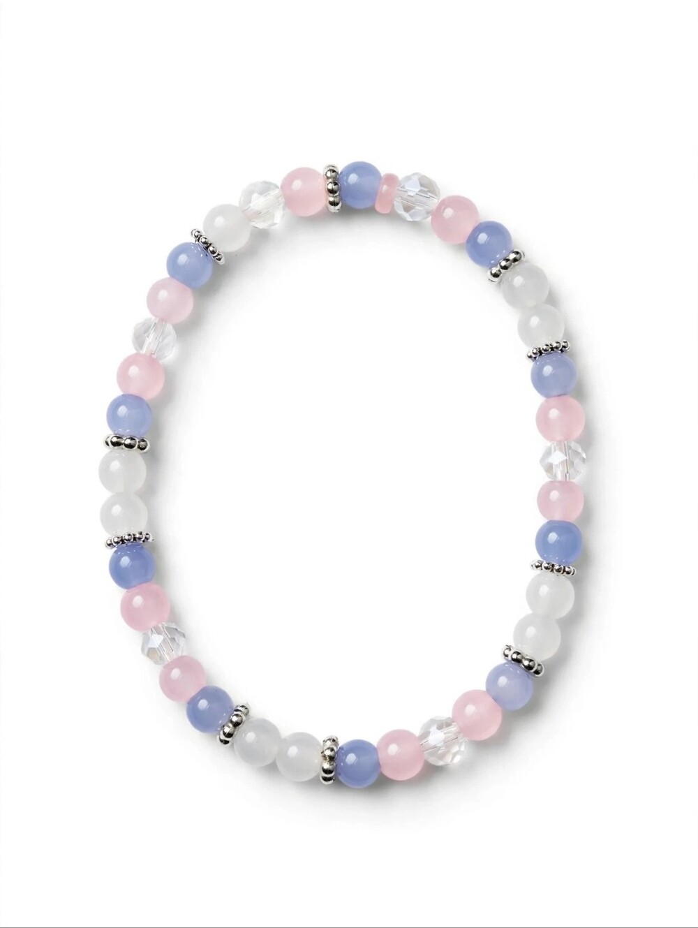 Delicate Pastel Beaded Bracelet - Pink, Blue & White